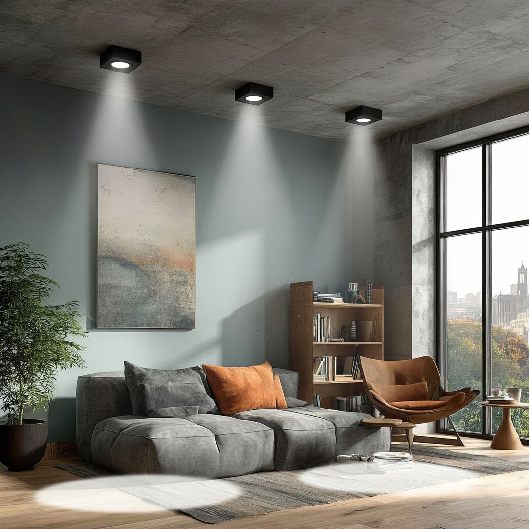 Maclean stropna svjetiljka s reflektorima, za izvore svjetlosti MR16/GU10, crna, 94x94x32 mm, četvrtasta, aluminijska, MCE464 B