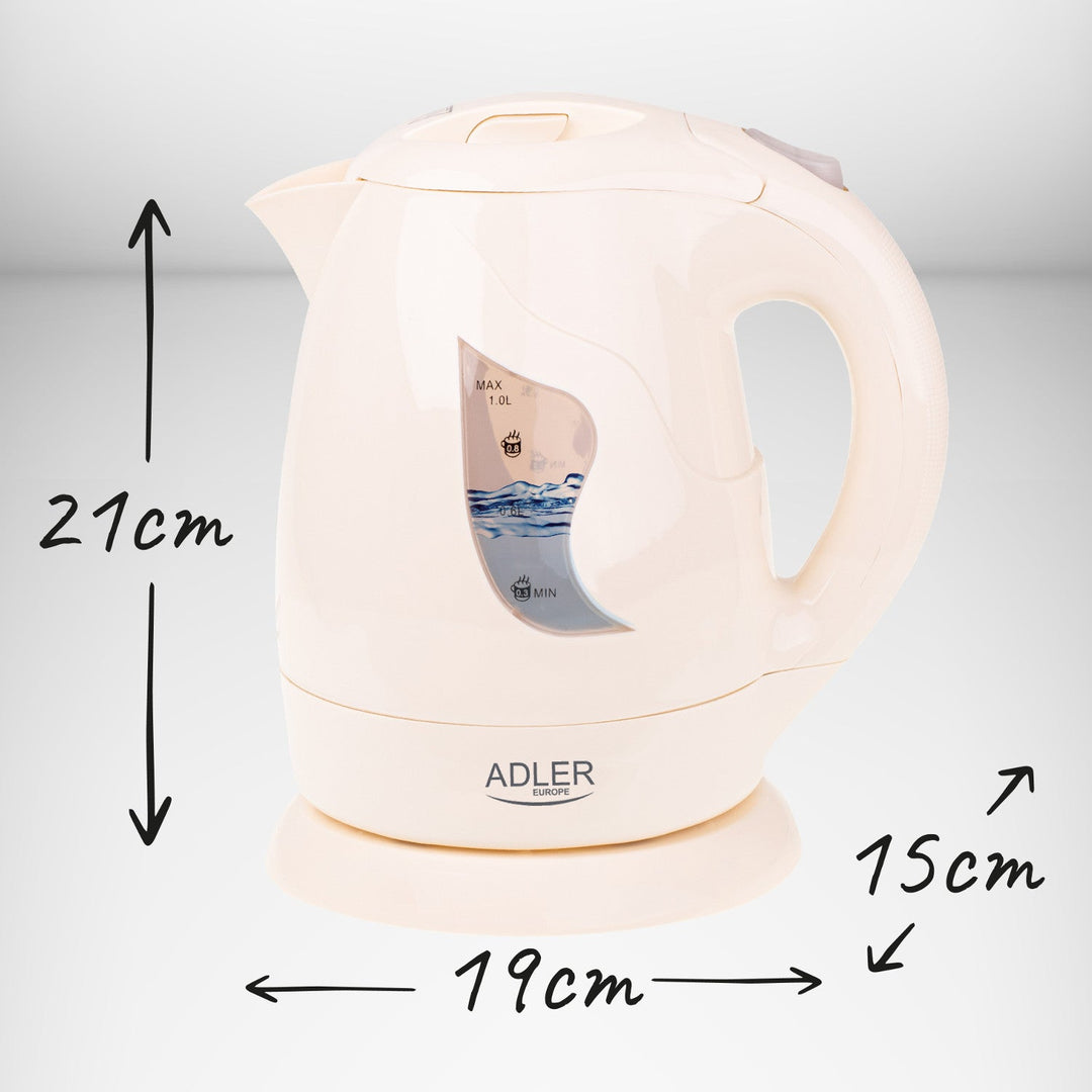 Adler bežični čajnik, 850 W, 1 l, bež, AD 08 b