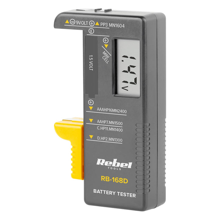 REBEL digitalni tester baterija za 9 V, AAA, AA, C, D, RB-168D