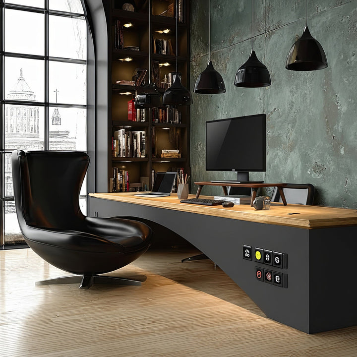 Maclean drveni stalak za monitor/laptop (500 x 240 x 120 mm), crna orahova boja, max. 20 kg, MC-930