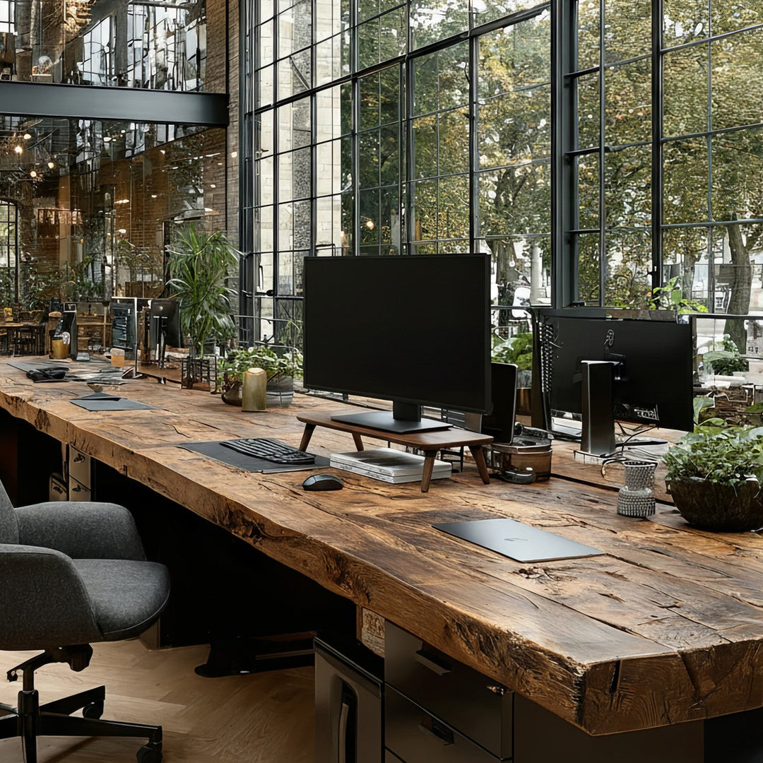 Maclean drveni stalak za monitor/laptop (500 x 240 x 120 mm), crna orahova boja, max. 20 kg, MC-930