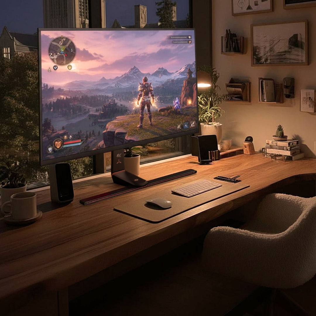 NanoRS stalak za gaming monitor, podesiva visina, RGB LED, 32-55", max. VESA 400x400, max. 40 kg, RS167