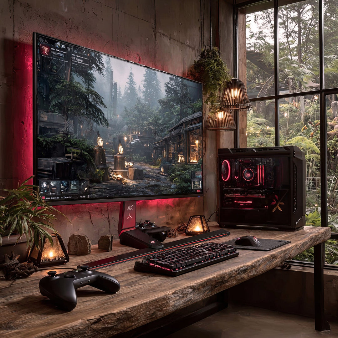 NanoRS stalak za gaming monitor, podesiva visina, RGB LED, 32-55", max. VESA 400x400, max. 40 kg, RS167