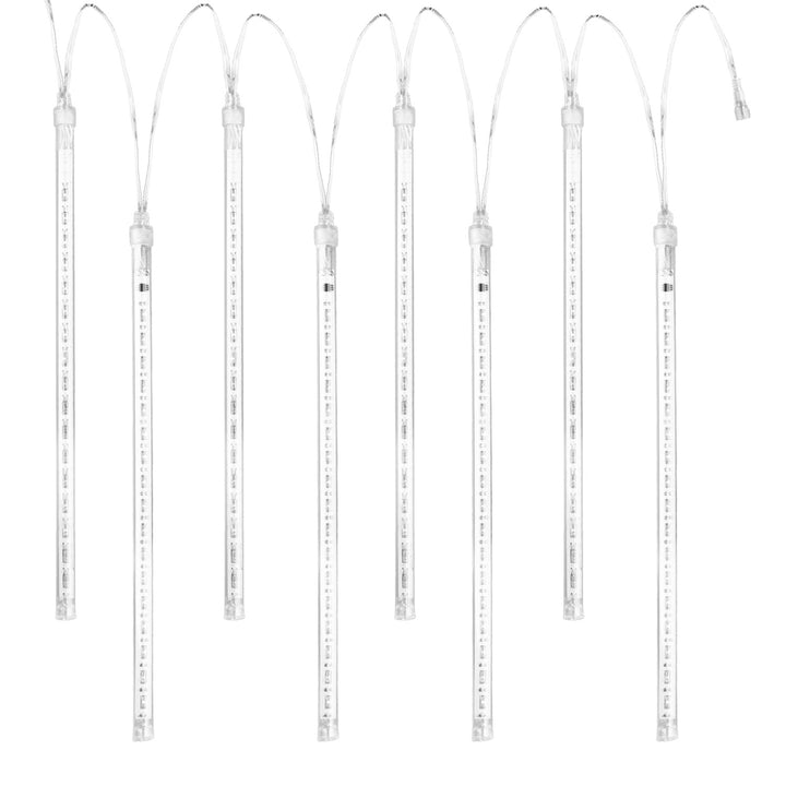 Maclean solarne LED svjetiljke, duljine 2,4 m, 144 LED diode, 8 RGB ledenjaka, način padajućih ledenjaka, Li baterija 800 mAh, MCE412