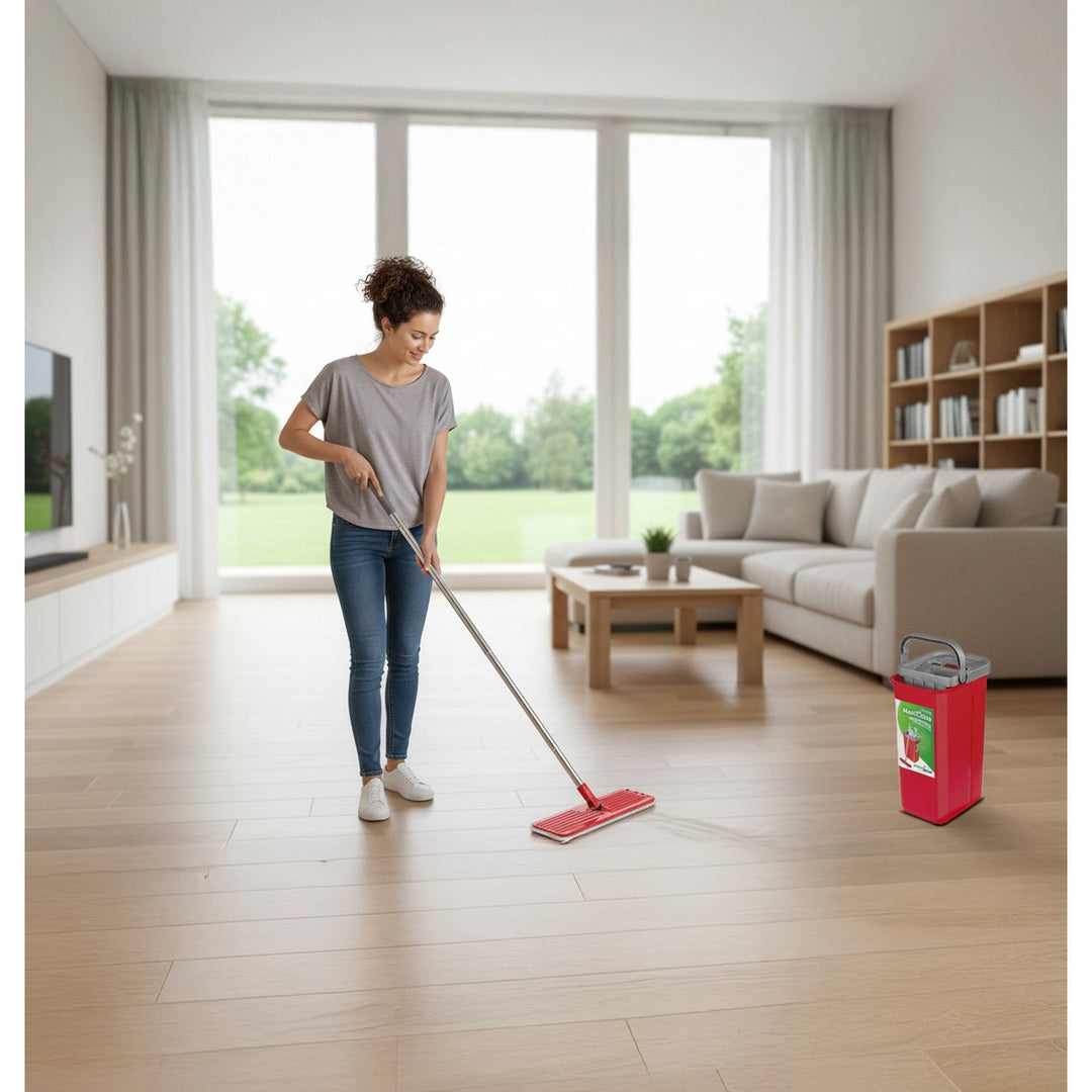 Plosnati mop s GreenBlue kanticom i cjedilom, dvije HQ mikrovlaknaste podloge, zapremina 5,7 L, MaxiClean GB870