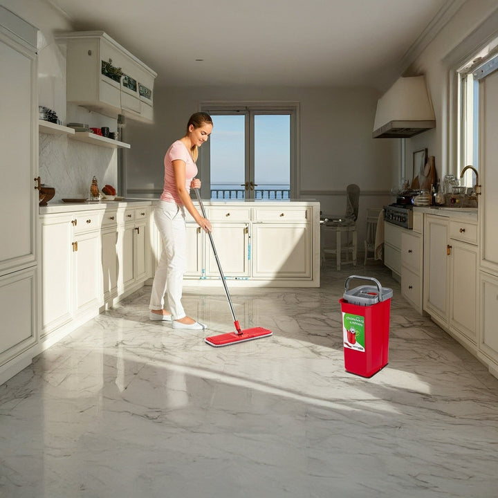 Plosnati mop s GreenBlue kanticom i cjedilom, dvije HQ mikrovlaknaste podloge, zapremina 5,7 L, MaxiClean GB870
