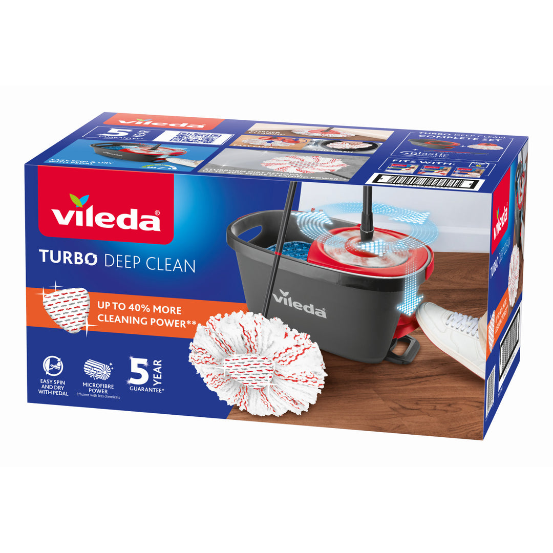 Vileda Turbo Deep Clean set rotirajućih mopa s ručkom i kantom