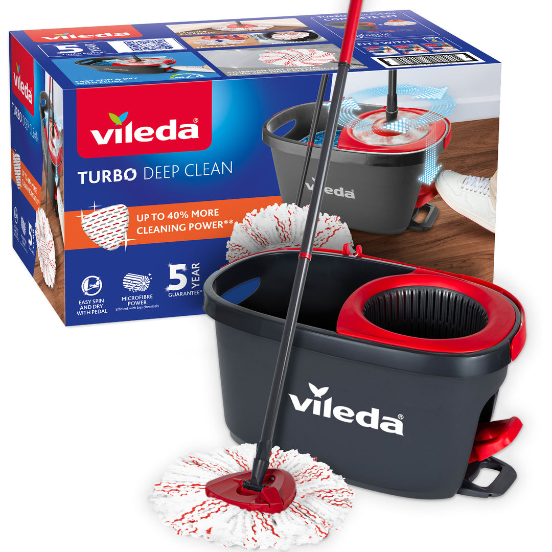 Vileda Turbo Deep Clean set rotirajućih mopa s ručkom i kantom