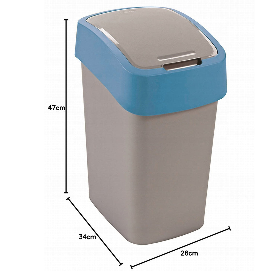 Cuver kanta za otpad, za razdvajanje otpada, s poklopcem, siva, plavi okvir, 25 l, Flip Bin