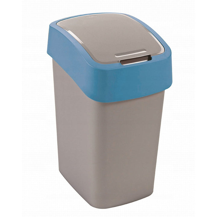 Cuver kanta za otpad, za razdvajanje otpada, s poklopcem, siva, plavi okvir, 25 l, Flip Bin