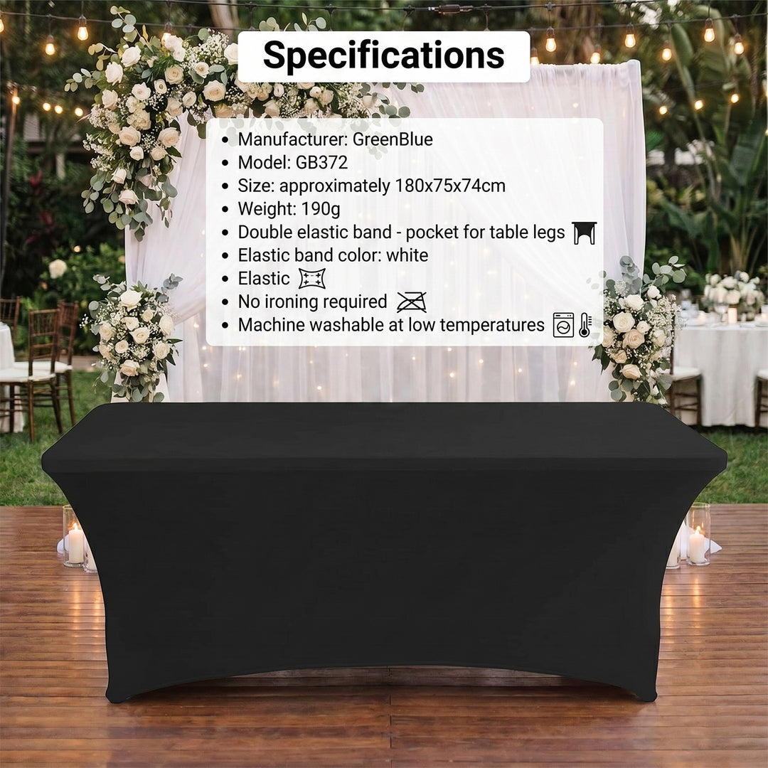 Elastična navlaka za stol za catering, crna GreenBlue, 180x75x74 cm, spandex, GB372