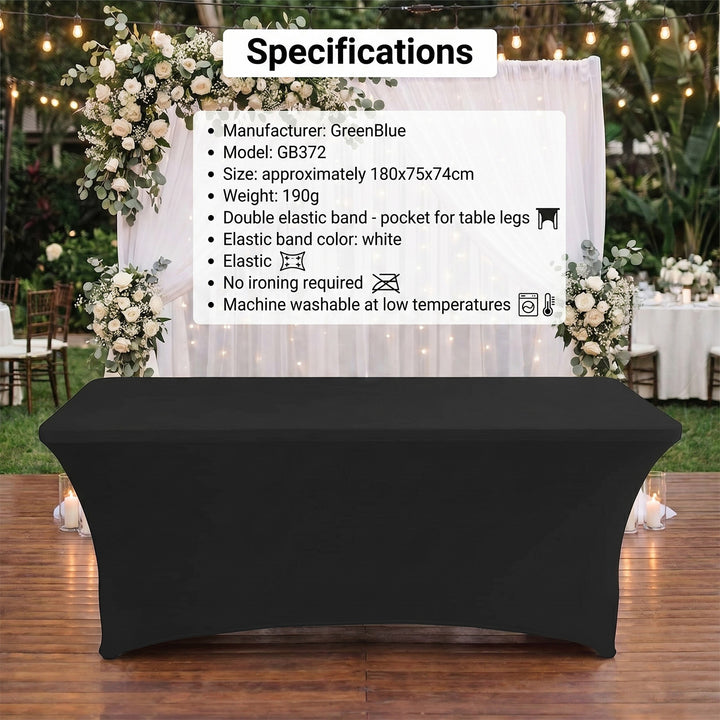 Elastična navlaka za stol za catering, crna GreenBlue, 180x75x74 cm, spandex, GB372