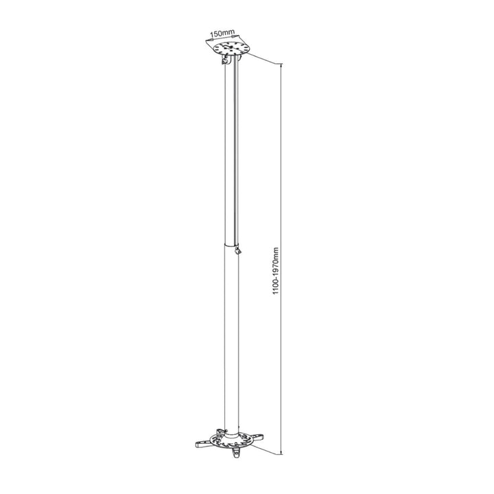 Obrnuto montirani nosač za projektor ART P-104B 110–197 cm crni