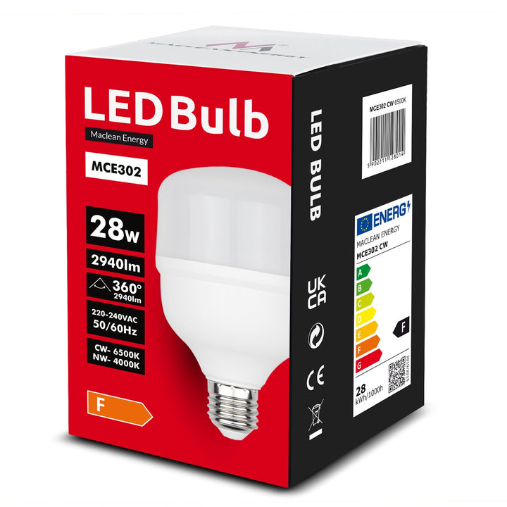 Maclean LED žarulja, E27, 28 W, 220-240 V AC, hladno bijela, 6500 K, 2940 lm, MCE302 CW