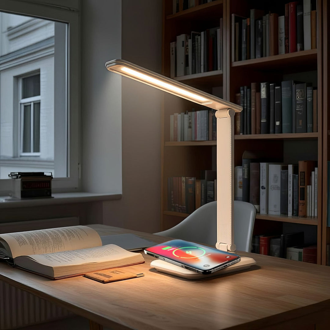 Maclean LED stolna lampa, max. 9 W, 220-240 V AC, promjenjiva boja, prigušiva, bežični punjač, 450 lm, MCE616 W
