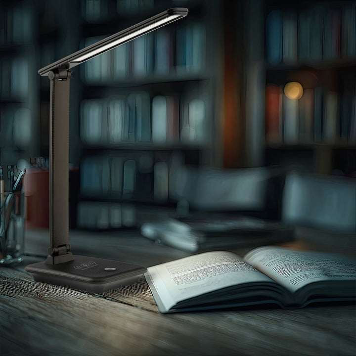 Maclean LED stolna lampa, max. 9 W, 220-240 V AC, promjenjiva boja, prigušiva, bežični punjač, 450 lm, MCE616 B