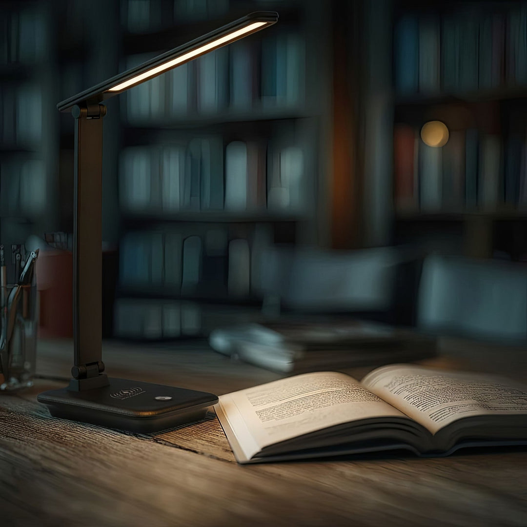 Maclean LED stolna lampa, max. 9 W, 220-240 V AC, promjenjiva boja, prigušiva, bežični punjač, 450 lm, MCE616 B