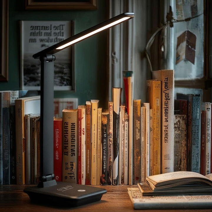 Maclean LED stolna lampa, max. 9 W, 220-240 V AC, promjenjiva boja, prigušiva, bežični punjač, 450 lm, MCE616 B