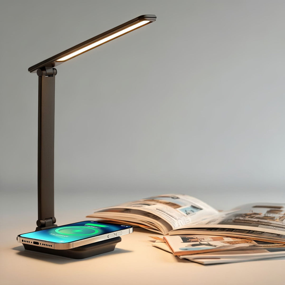 Maclean LED stolna lampa, max. 9 W, 220-240 V AC, promjenjiva boja, prigušiva, bežični punjač, 450 lm, MCE616 B