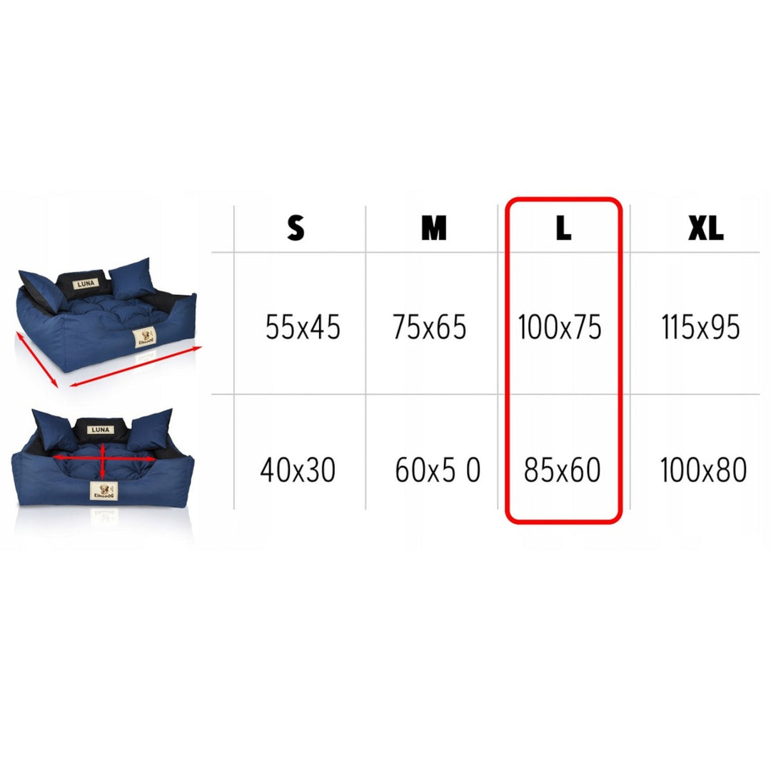 Veliki krevet za pse i mačke, 100 x 75, svijetlosivi – Kingdog veličina L