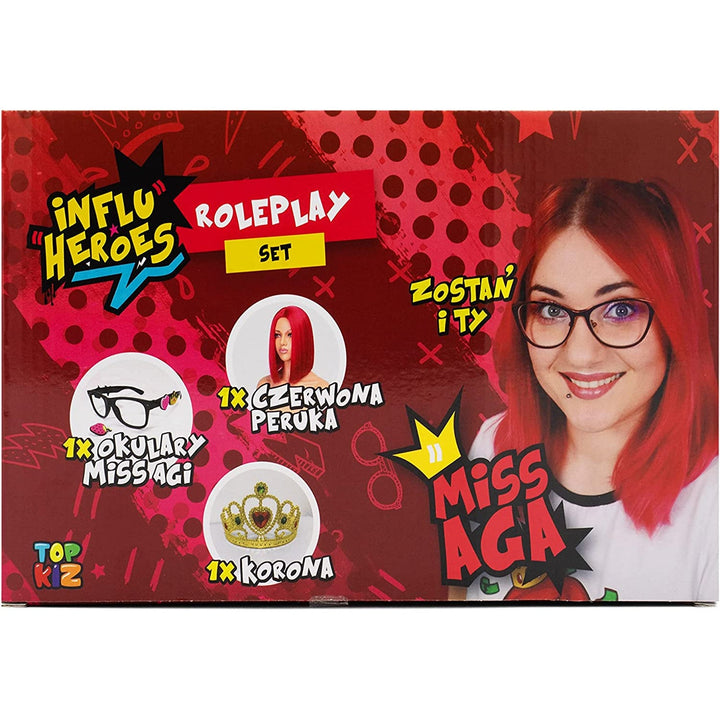 Influ Heroes kostimski set za Miss Aga: perika, kruna, naočale