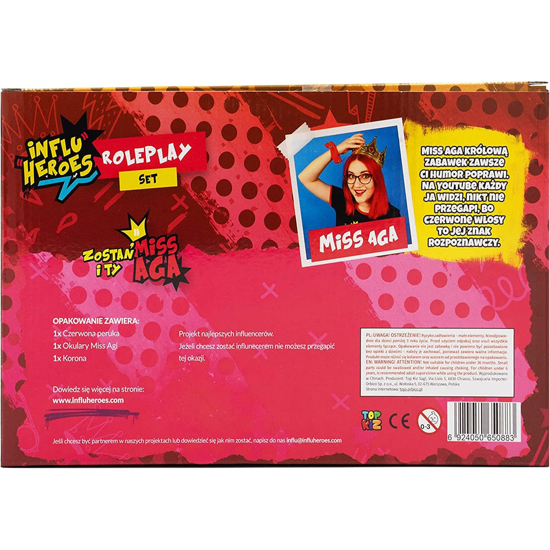 Influ Heroes kostimski set za Miss Aga: perika, kruna, naočale