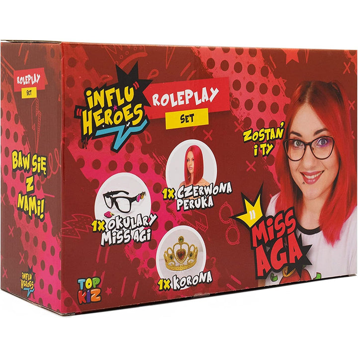 Influ Heroes kostimski set za Miss Aga: perika, kruna, naočale