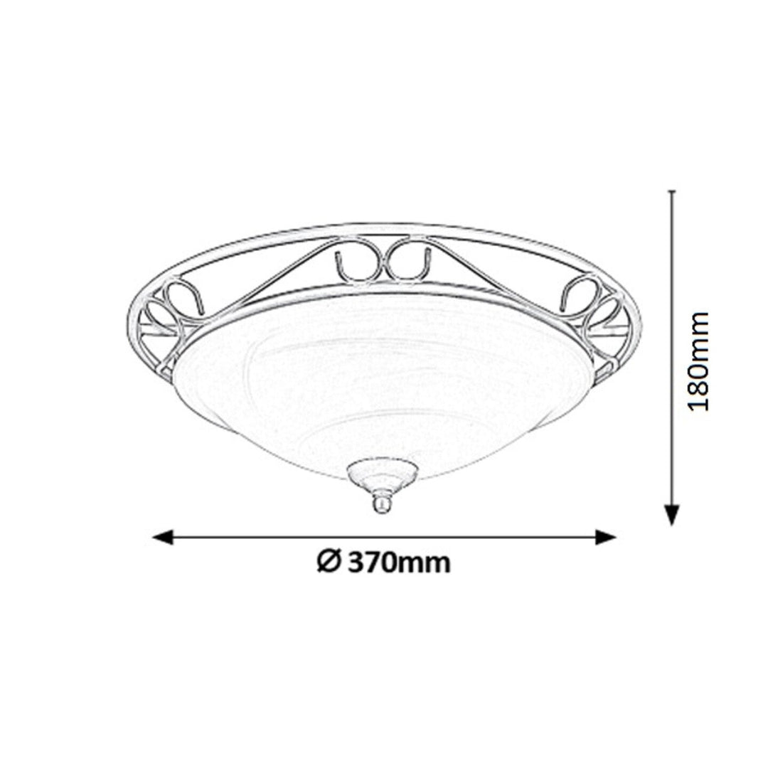 Stropna lampa Athen D37 E27 2x60W mat crna