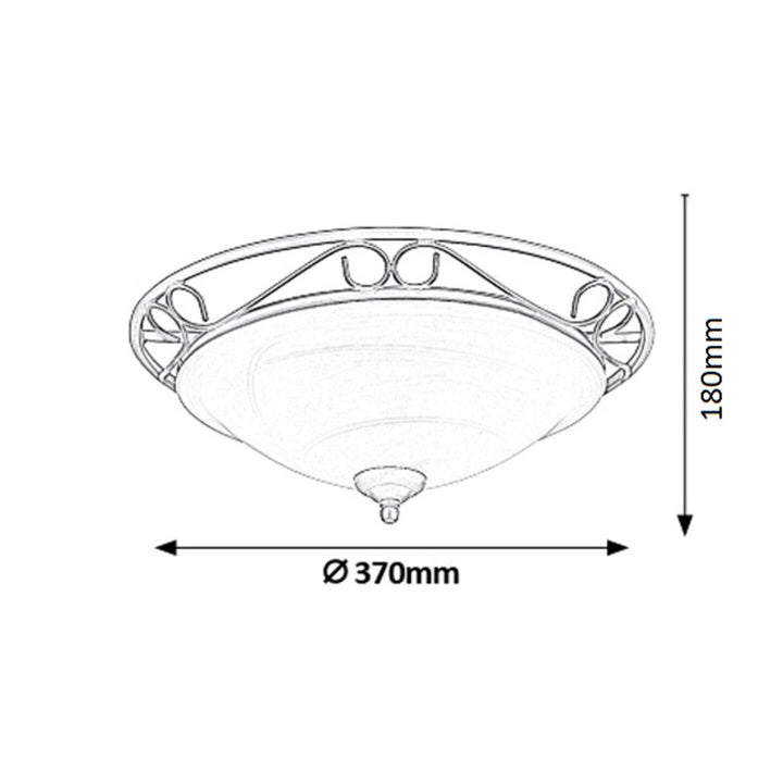 Stropna lampa Athen D37 E27 2x60W mat crna
