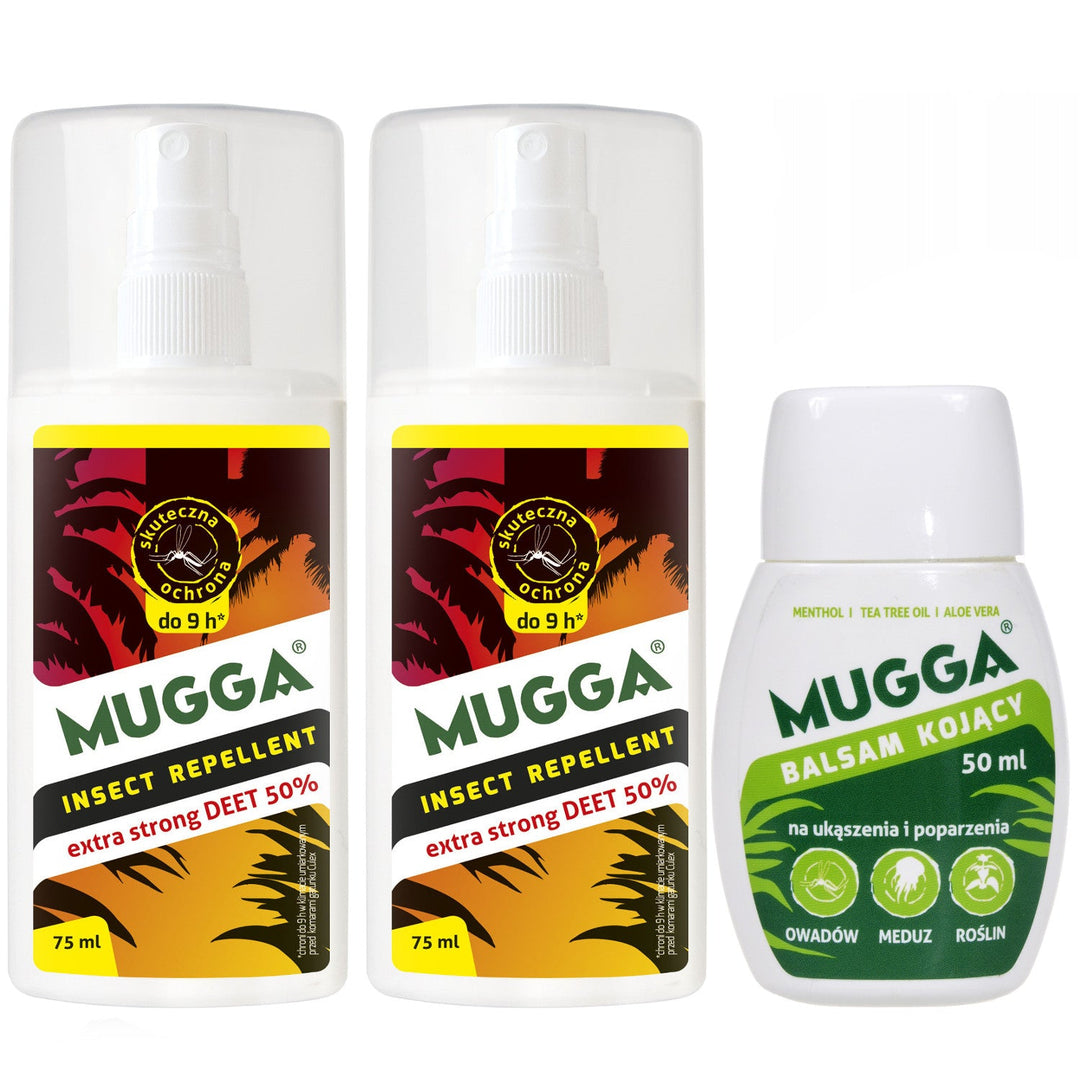 Mugga set 2x Mugga sprej 50% 75 ml + Mugga umirujući balzam 50 ml