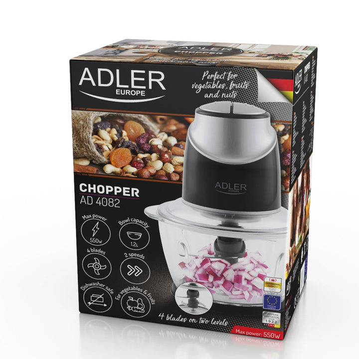 Adler AD 4082 300 W kuhinjski robot s staklenom zdjelom i noževima od nehrđajućeg čelika
