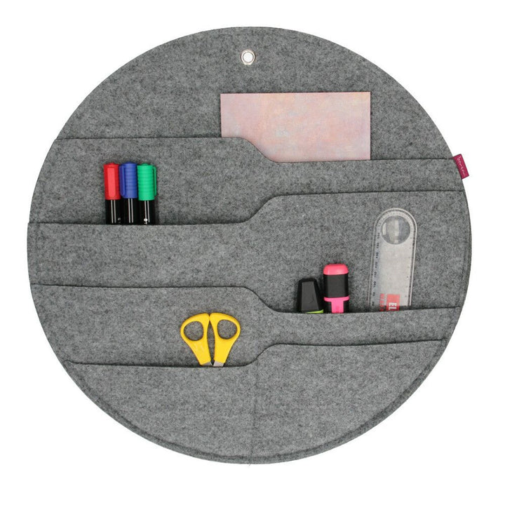 Bertoni zidni organizator Circle XL promjer 45 cm – sivi, 4 pretinca