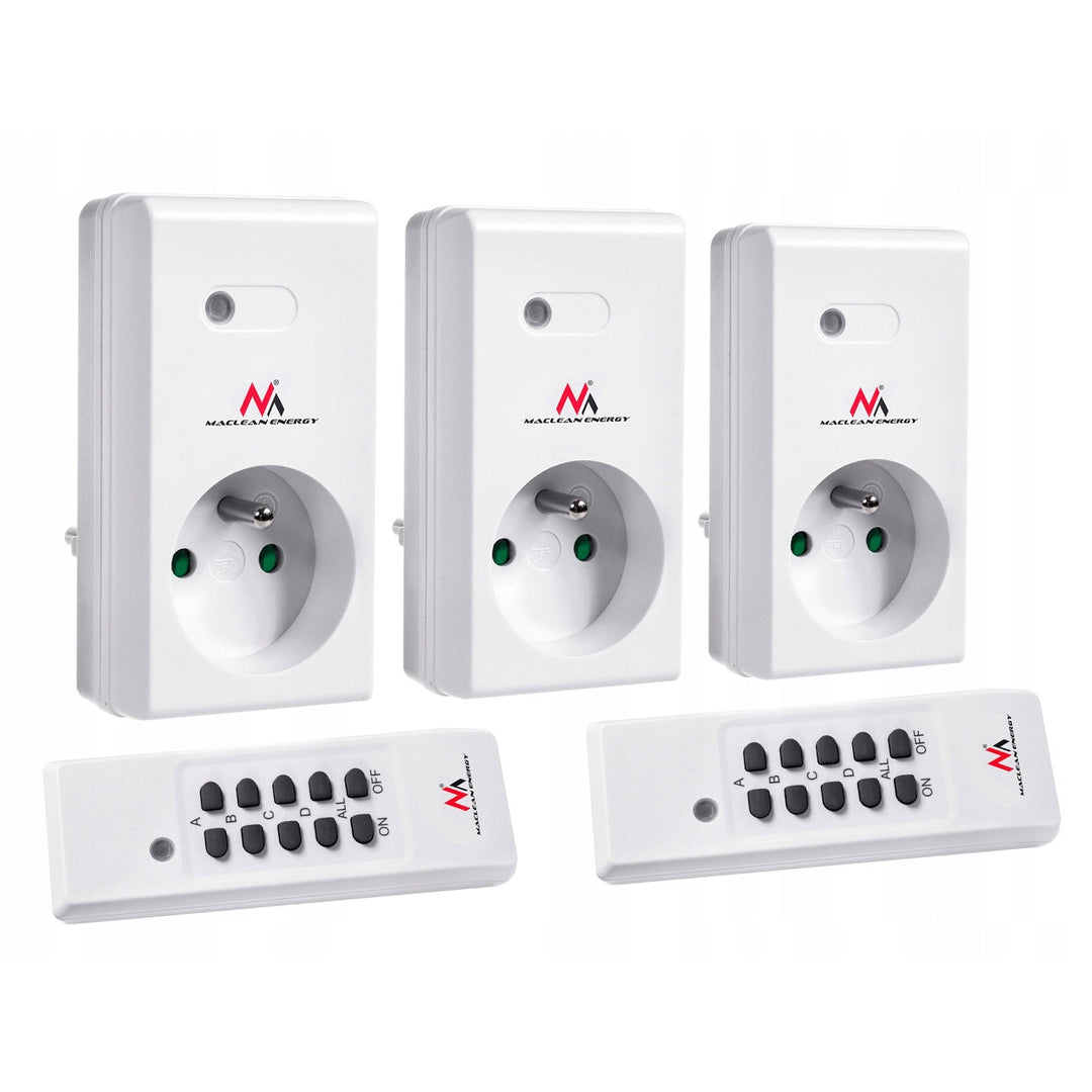 MCE153 bežične utičnice, 3 komada, 3600 W + 2 daljinska upravljača + baterije za daljinske upravljače