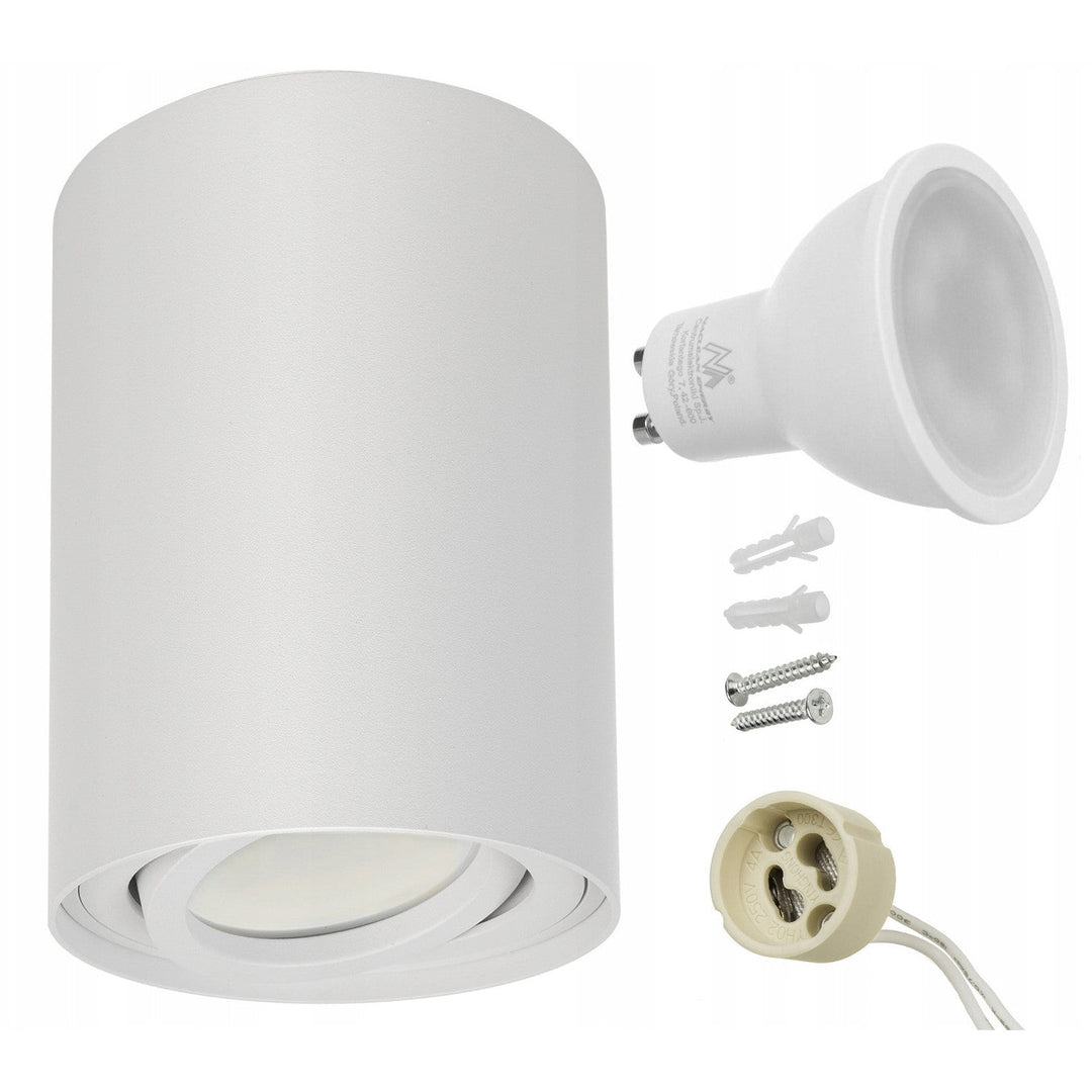 Okruglo stropno svjetlo Maclean, bijelo MCE422 + LED žarulja GU10 5W 4000K