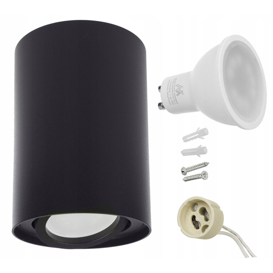 Okruglo stropno svjetlo Maclean, crno MCE422 B + GU10 5W 4000K LED žarulja