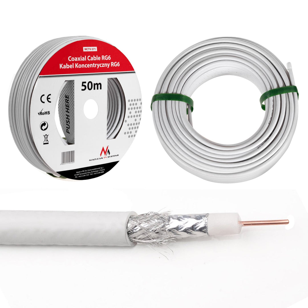 Maclean MCTV-671 četverostruki pretvarač + kabel od 50 m, utičnice