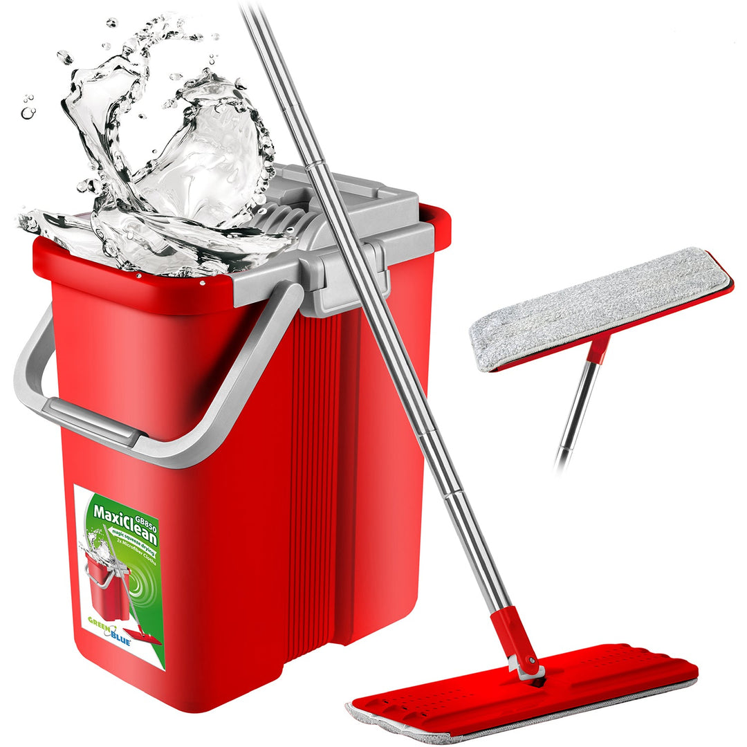 Pljosnati automatski kante za mop + 3 mikrovlaknene krpe