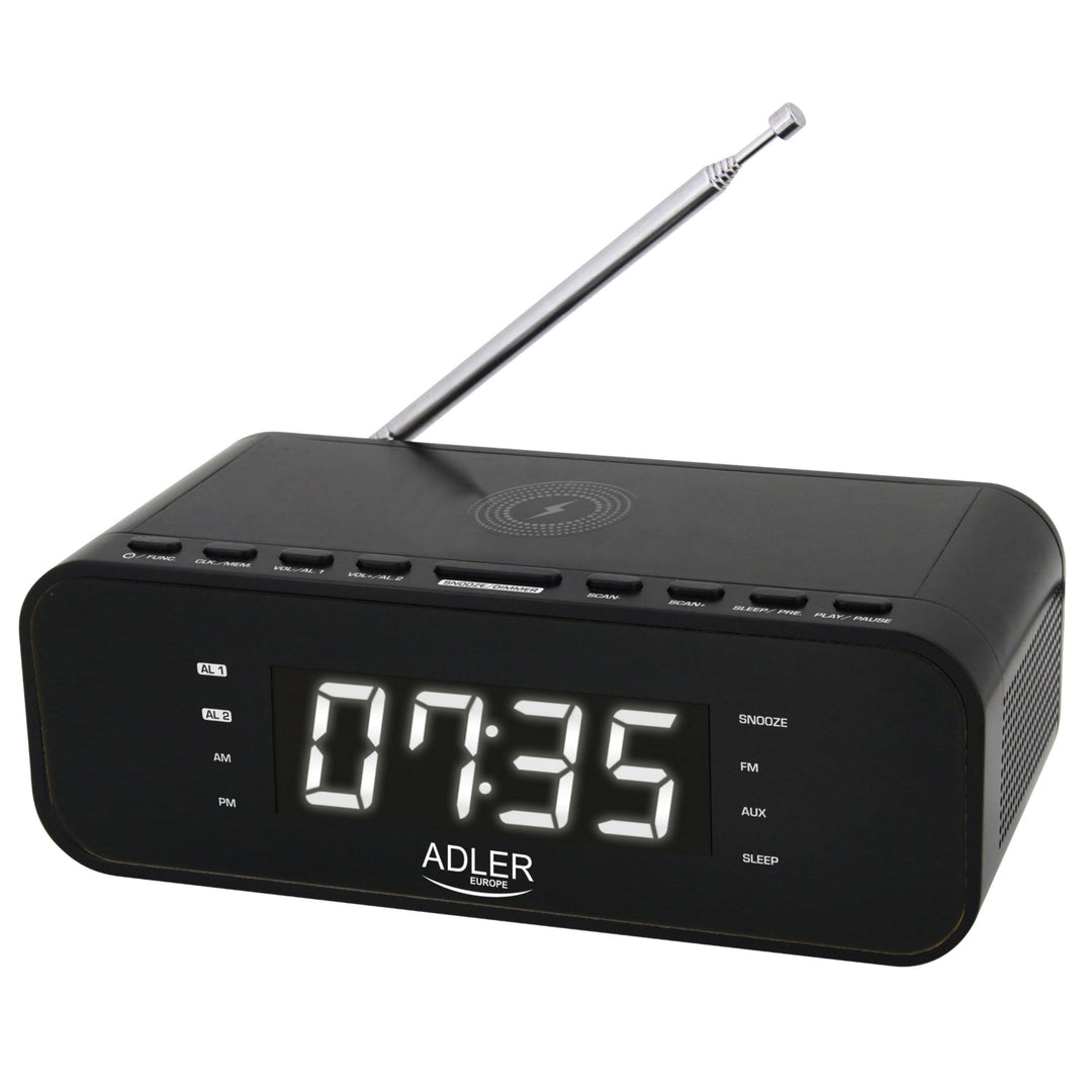 FM radio budilica s bežičnim punjačem i Bluetoothom - Adler AD 1192B
