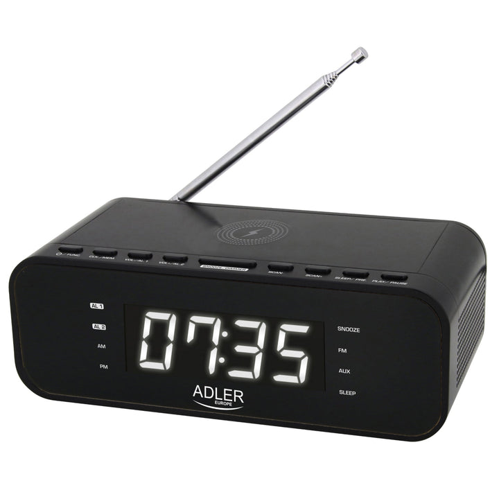 FM radio budilica s bežičnim punjačem i Bluetoothom - Adler AD 1192B