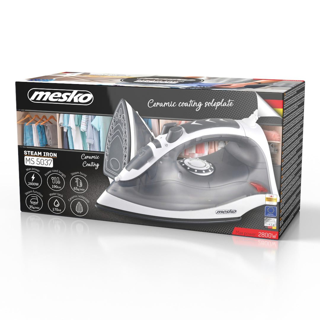 Mesko parno željezo, 2800 W, keramička ploča, MS 5037