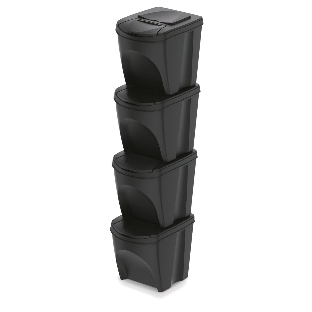 Keden Sortibox 4x25L set crnih kanti za razdvajanje otpada