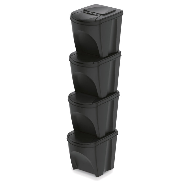 Keden Sortibox 4x25L set crnih kanti za razdvajanje otpada