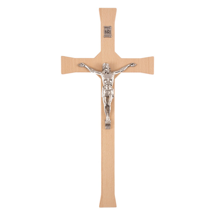 Klasični viseći križ s pasionim cvijetom, prirodna boja, 30x14x1,8 cm