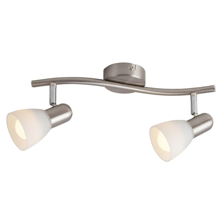 Satenska klasična stropna lampa s dva sjajnika Rabalux Soma Satin Chrome White IP20
