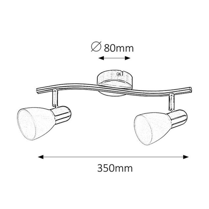 Satenska klasična stropna lampa s dva sjajnika Rabalux Soma Satin Chrome White IP20