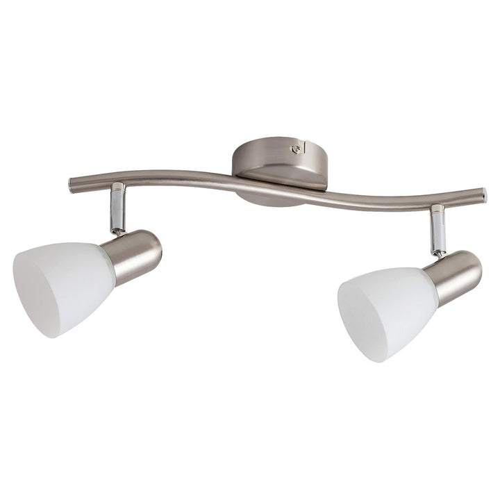 Satenska klasična stropna lampa s dva sjajnika Rabalux Soma Satin Chrome White IP20