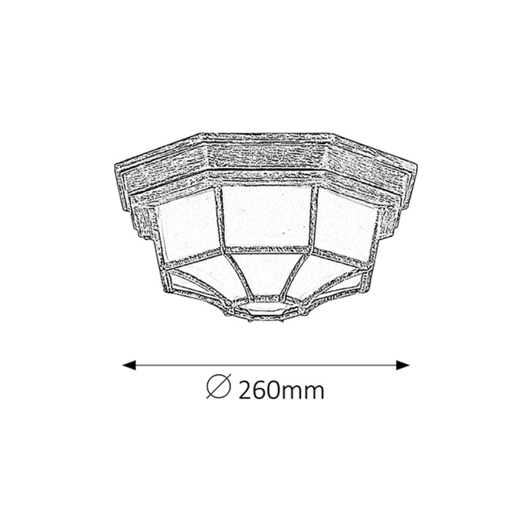 Rabalux Milano 8376 vanjska stropna lampa s metalnim i staklenim sjenilom