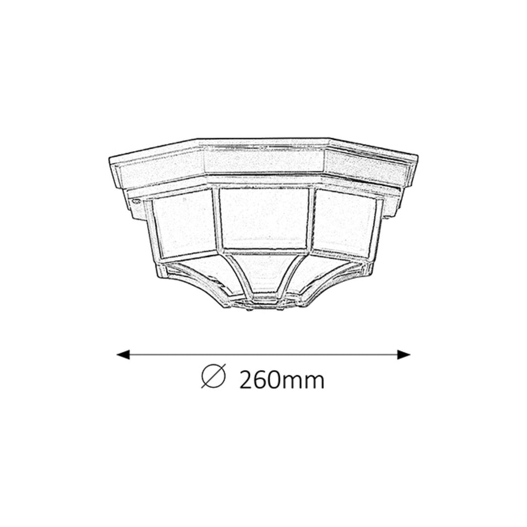 Rabalux Milano 8346 vanjska stropna lampa s metalnim i staklenim sjenilom