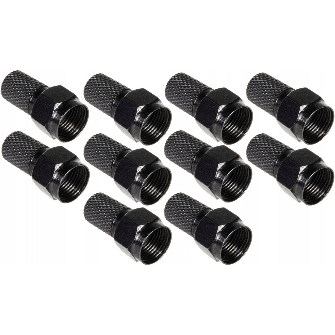10x Maclean satelitski F-priključak, TV sustav, RG5.9, RG6, 6,8 mm, nikl s brtvom, profesionalni, crni, MCTV-903
