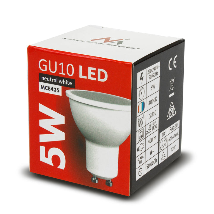 6x Maclean LED žarulja, GU10, 5W, 220-240V~, 50/60Hz, neutralno bijela boja, 4000K, 400 lumena, MCE435 NW